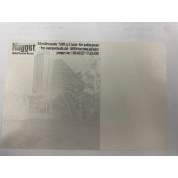 Vintage John Ascuaga’s Nugget Reno Postcard Night Fountain View Casino & Hotel - Picture 2 of 2